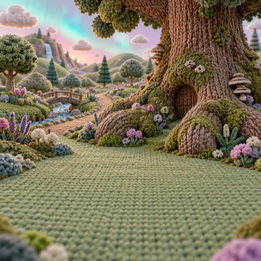 Gran Árbol, tejido a crochet