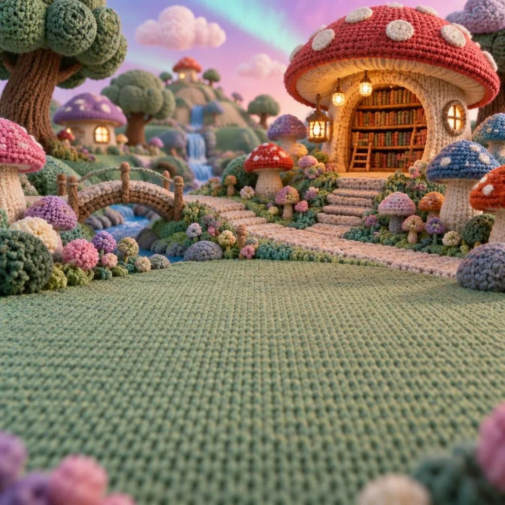 Jardín de Setas, tejido a crochet
