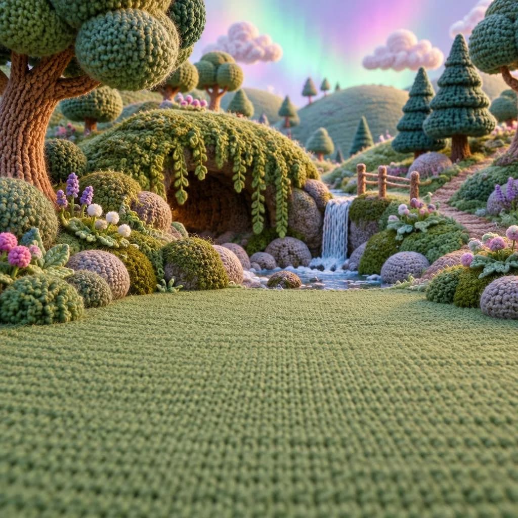 Refugio de Musgo, tejido a crochet